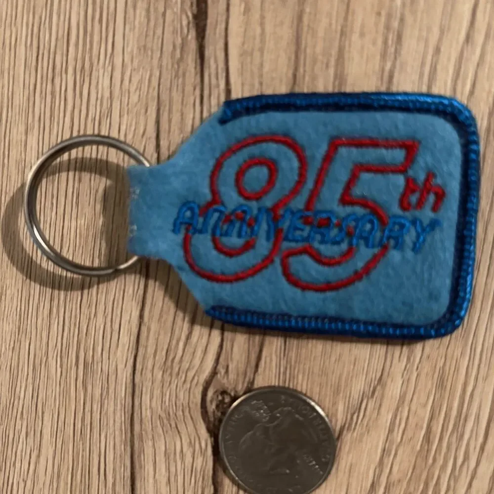 CFU logo 85th Anniversary Embroidered keychain vintage marketing blue white red